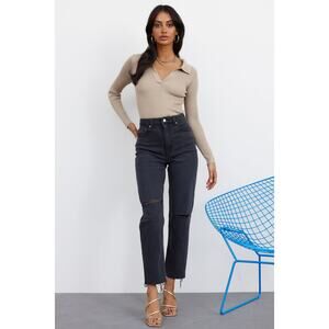 Lee Women’s High Mom Infinity Rip in Black, size 6R, NWT